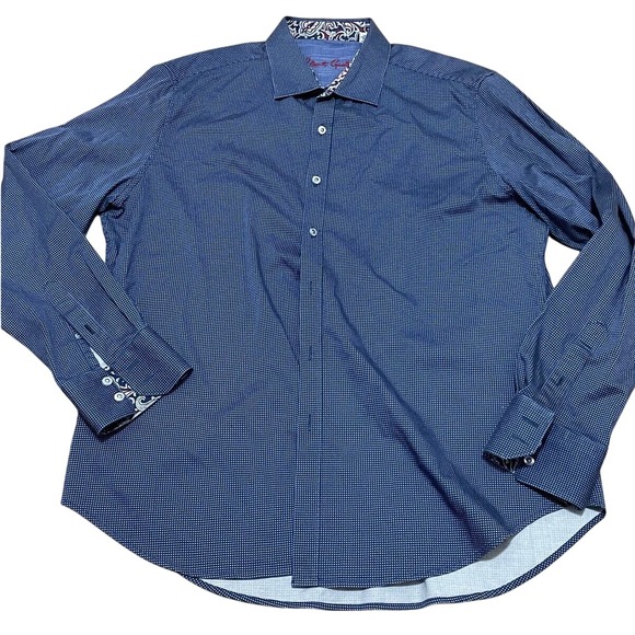 Robert Graham Classic Fit Blue Geometric Long Sleeve Button‎ Down Shirt XL - Picture 1 of 9
